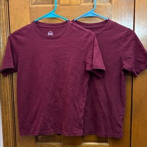 Set of 2 Boys Maroon T-Shirts